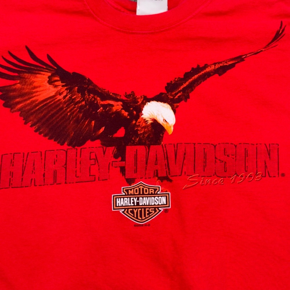 Vintage Eagle Graphic T-Shirt Kids Medium Red Harley-Davidson Made in USA